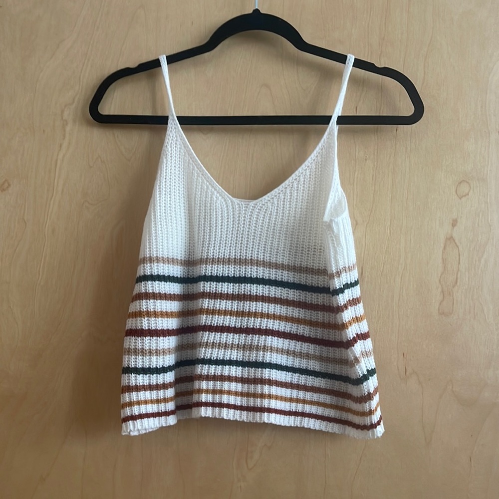 Striped knit tank top